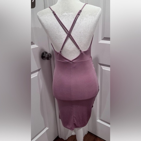 Lucy in the Sky Pink Ruched Bodycon Mini Dress Medium - Picture 4 of 8